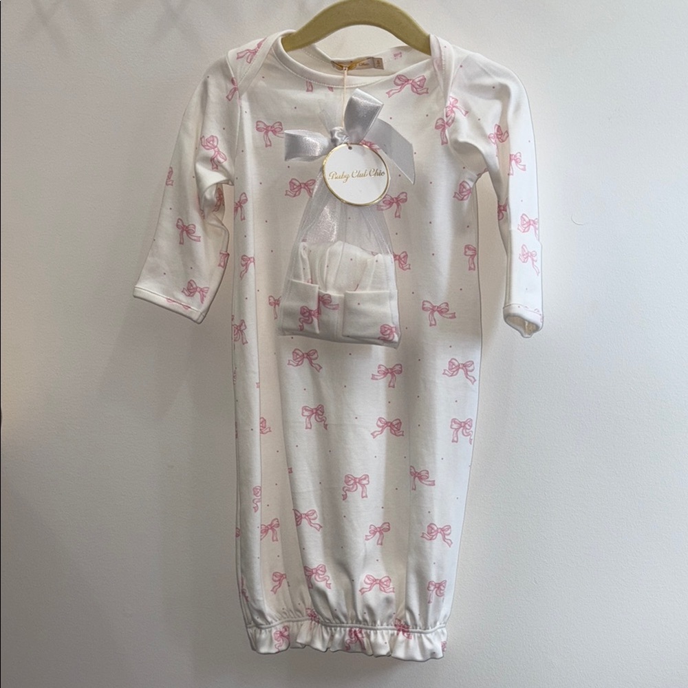 Baby Club Chic gown, hat and blanket set
